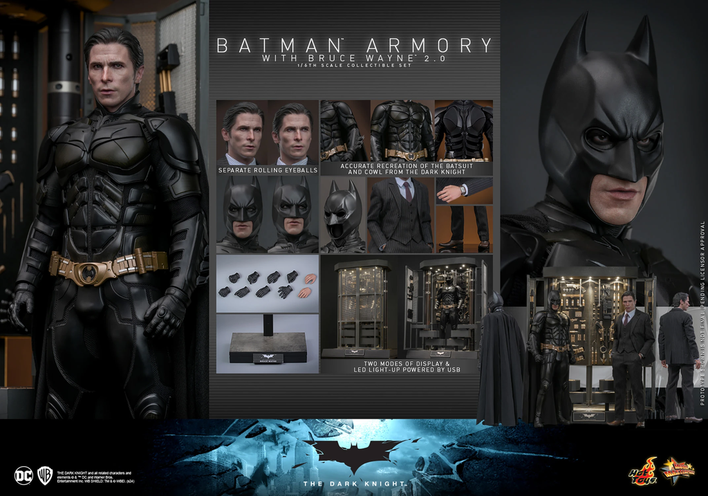 Batman Armory com Bruce Wayne (2.0) - BATMAN THE DARK KNIGHT - 1/6 Scale - Hot Toys