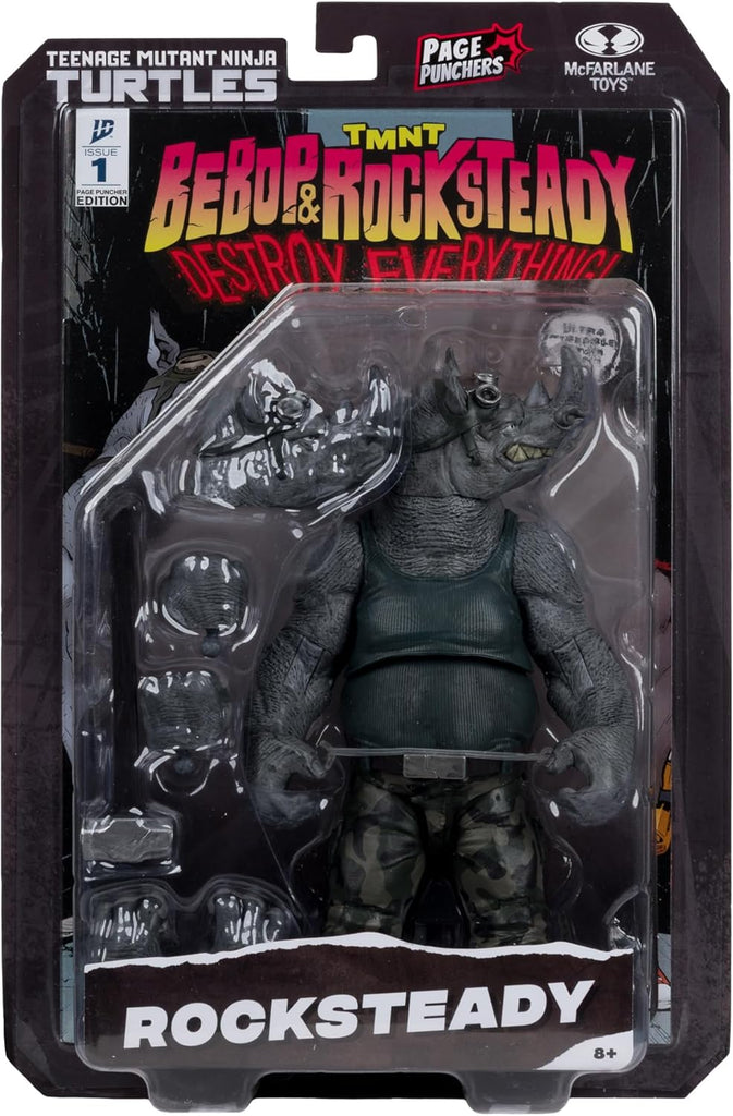 Figura Rocksteady (Page Punchers) WV2 with Comic - TMNT - McFarlane