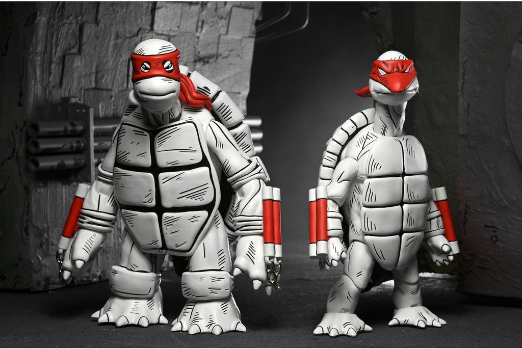 Figura Black and White First Turtles - 2 Pack - Mirage Comics - Teenage Mutant Ninja Turtles - 7
