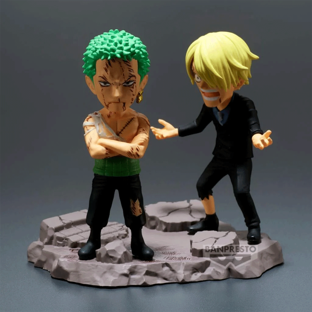 Estátua Roronoa Zoro & Sanji – One Piece – World Collectable Figure Log Stories – Banpresto