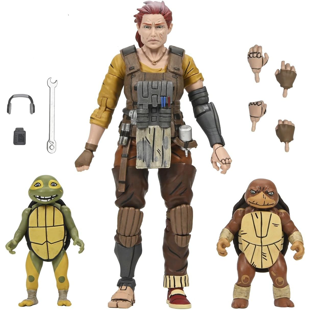 Figura Grammy April with Baby Yi & Moja – TMNT The Last Ronin- The Lost Years – 7” Scale - Neca