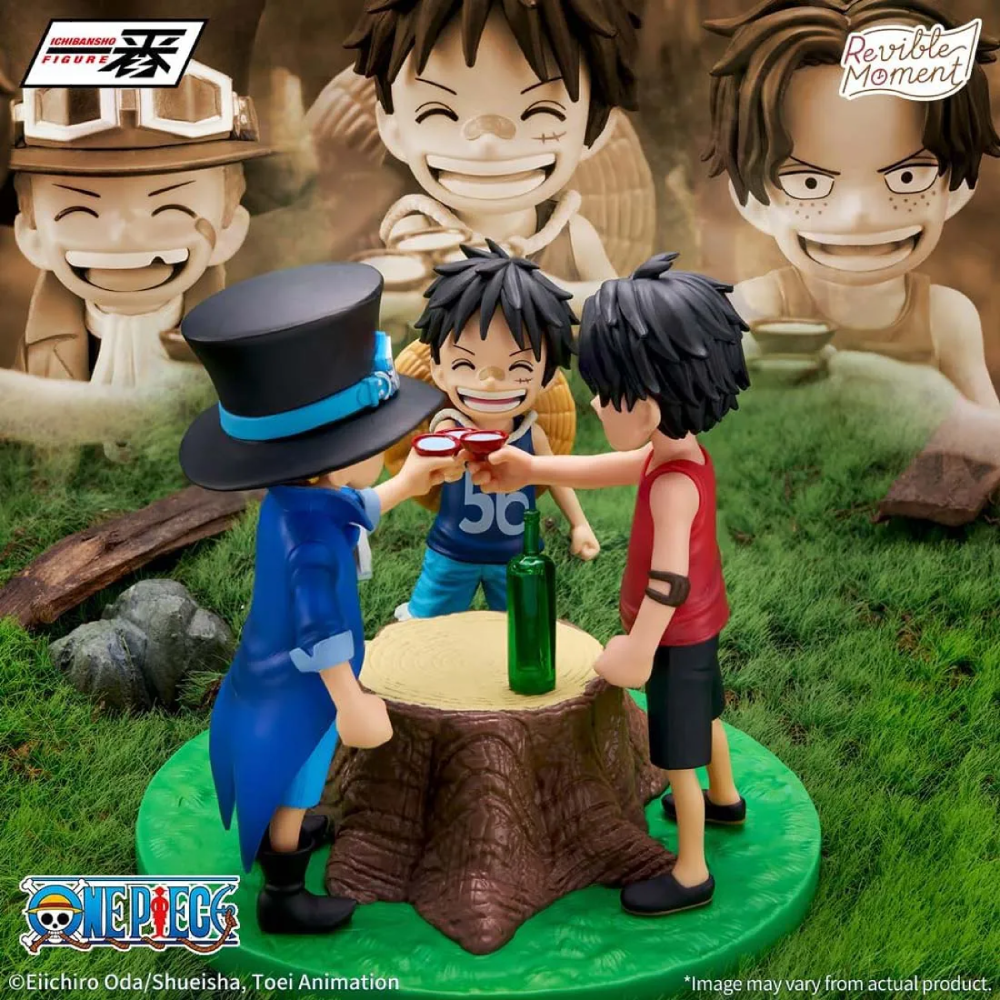Estátua Ace & Sabo & Luffy – One Piece – Ichibansho Figure Dramatic Memories – Banpresto