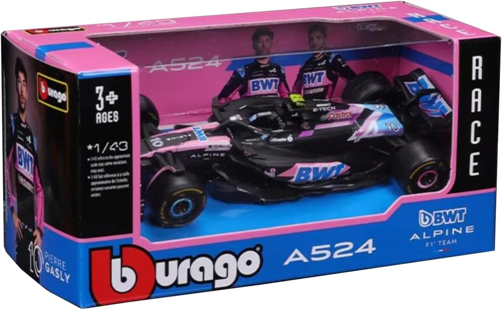 F1 ALPINE BWT TEAM A524 2024 GASLY 10 COM PILOTO - 1/43 - Burago