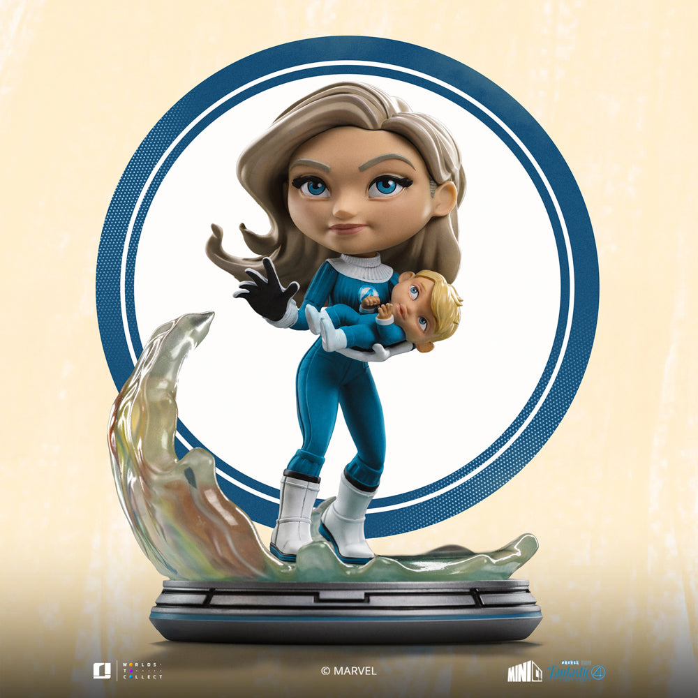 Estátua Mulher Invisivel e Franklin - Fantastic Four - MiniCo- Iron Studios