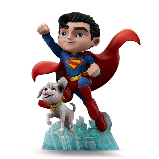 Estátua Superman e Krypto - Superman Legacy Movie - MiniCo- Iron Studios