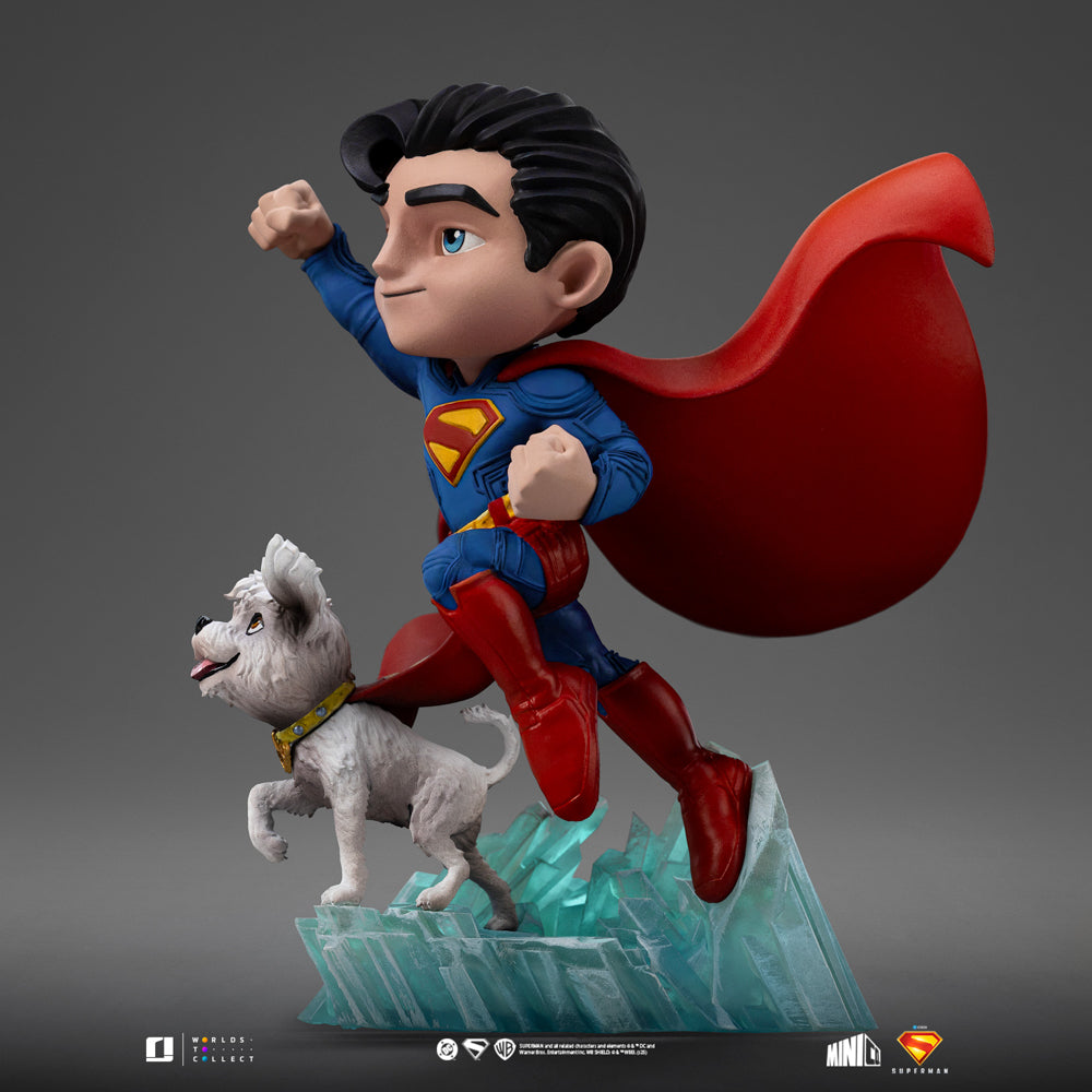Estátua Superman e Krypto - Superman Legacy Movie - MiniCo- Iron Studios