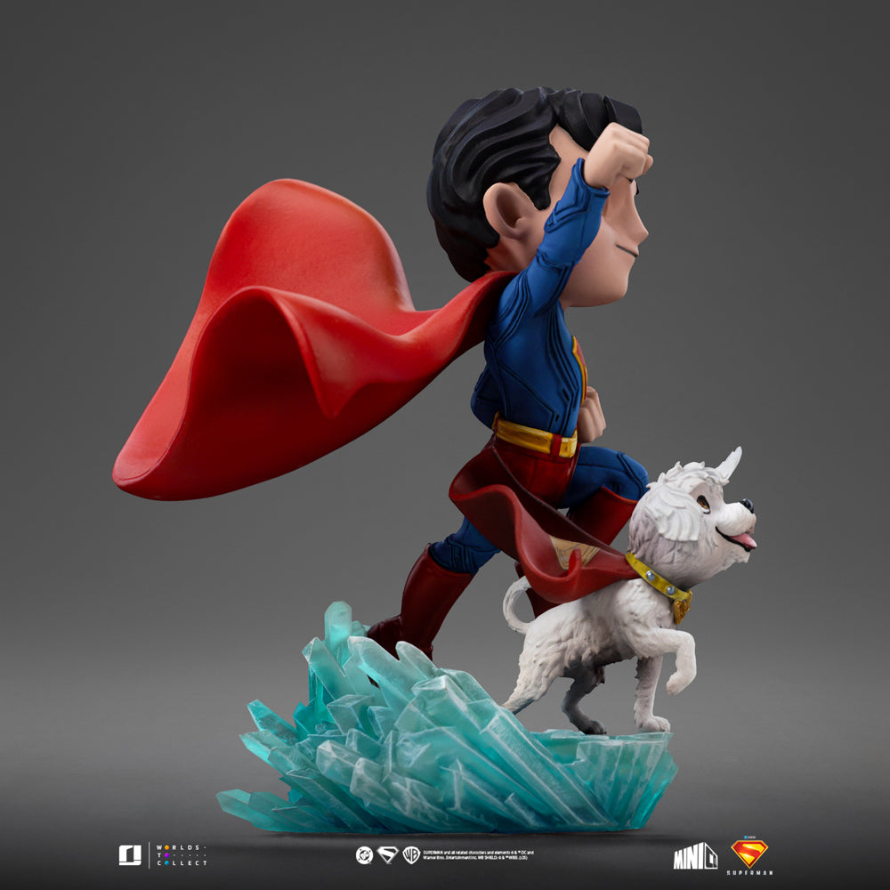 Estátua Superman e Krypto - Superman Legacy Movie - MiniCo- Iron Studios