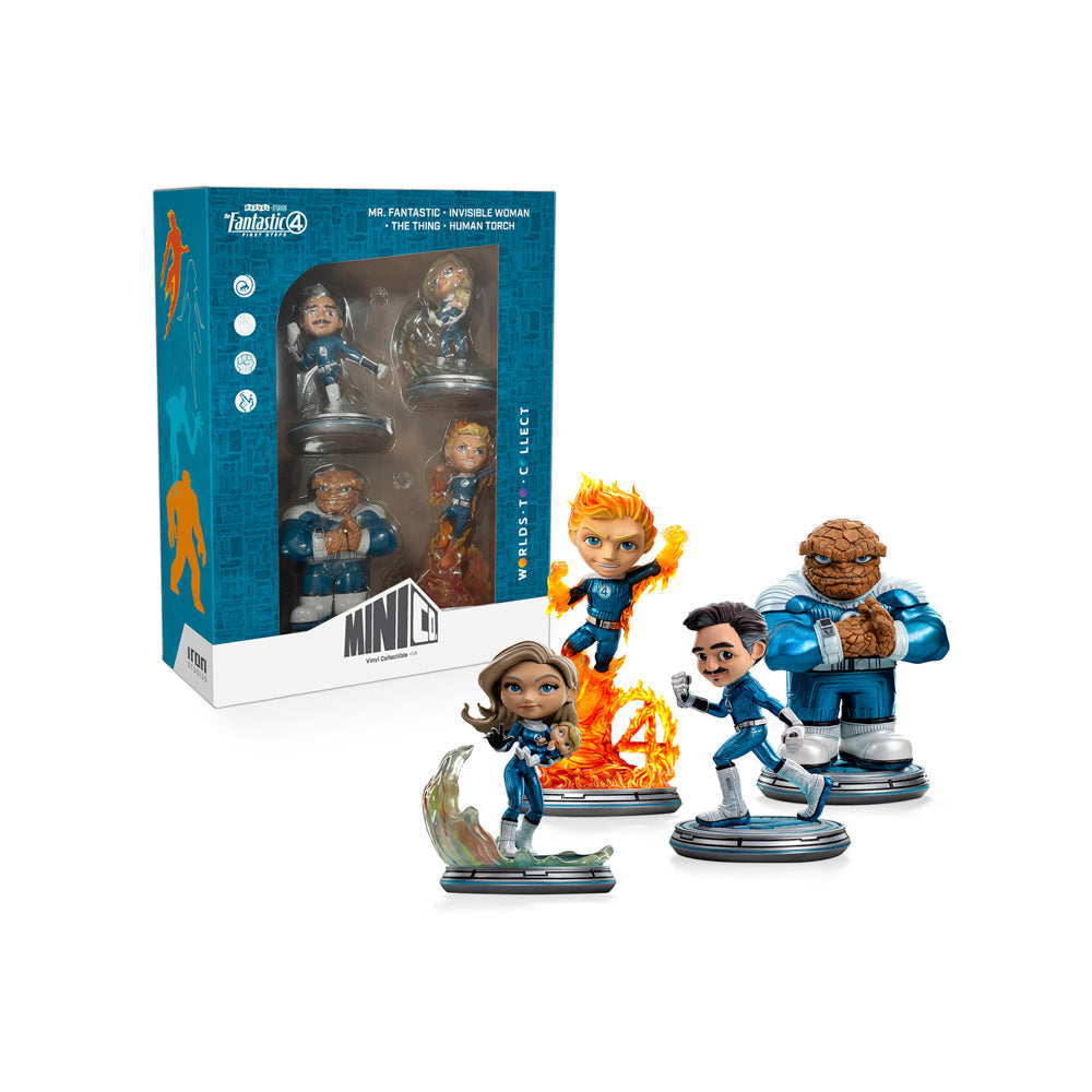 Estátuas Fantastic Four Pack (Metallic Version) - The Fantastic Four: First Steps - Minico - Iron Studios