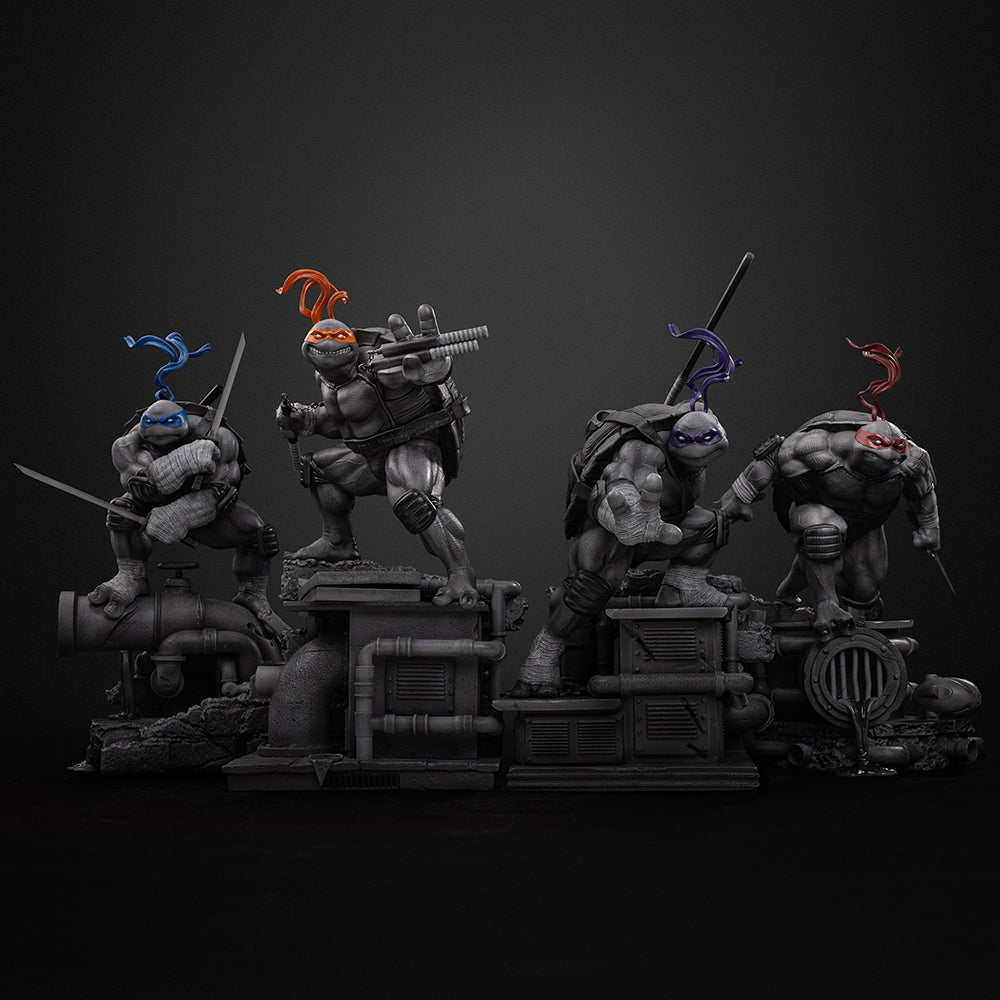 Estátua Michelangelo (Black and White Variant) – TMNT – BDS Art Scale 1/10 – Iron Studios