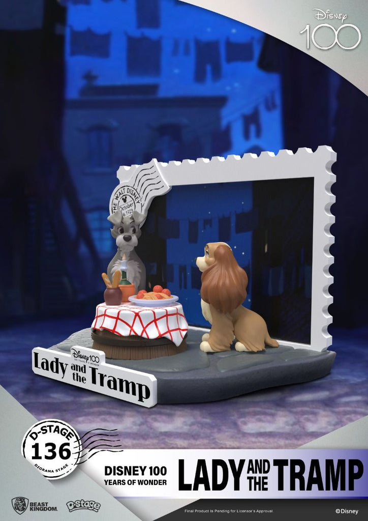 Estátua A Dama e o Vagabundo - Disney 100 Years - D-Stage - Beast Kingdom