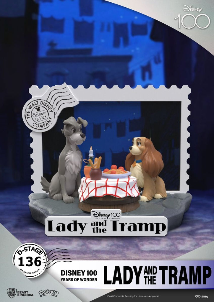 Estátua A Dama e o Vagabundo - Disney 100 Years - D-Stage - Beast Kingdom