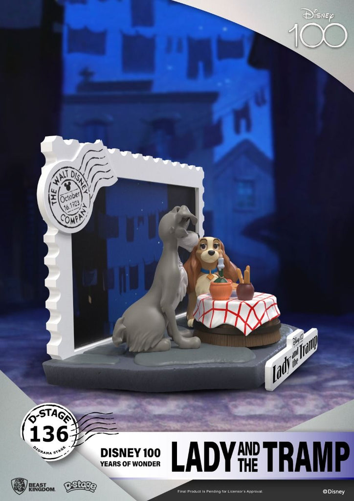 Estátua A Dama e o Vagabundo - Disney 100 Years - D-Stage - Beast Kingdom
