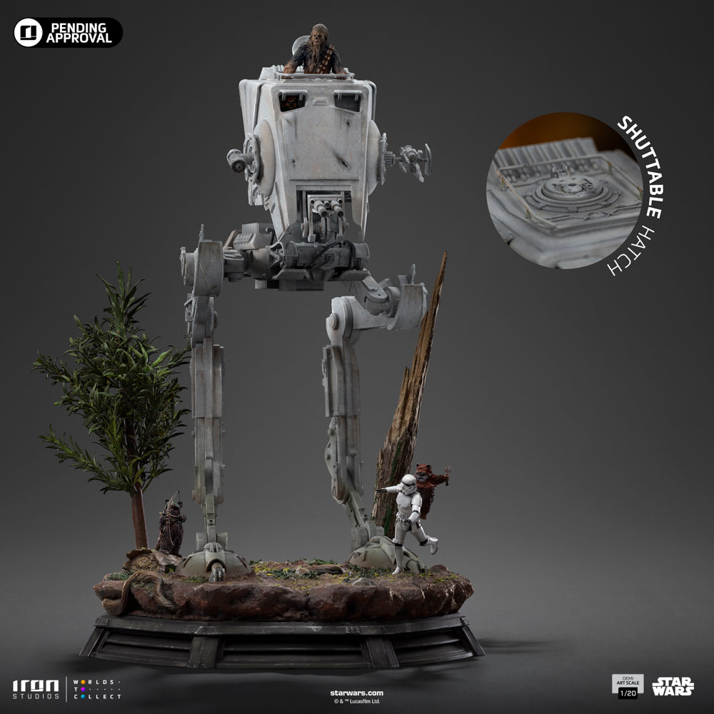 Estátua AT-ST and Chewbacca - Star Wars - Demi Scale 1/20 - Iron Studios