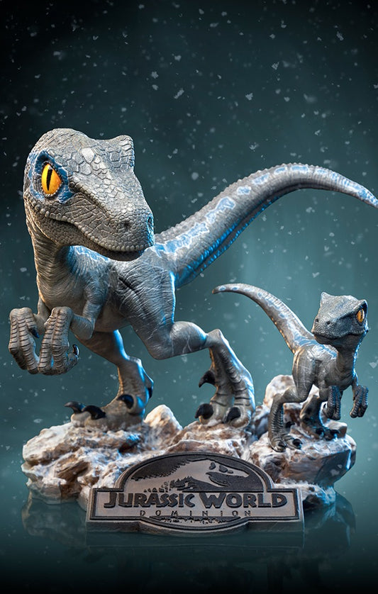 Estátua Blue and Beta - Jurassic World: Dominion - MiniCo - Iron Studios