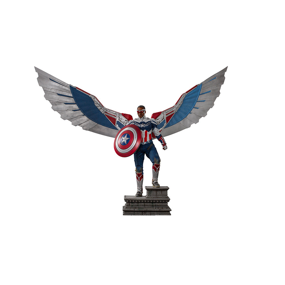 Estátua Capitão America Sam Wilson (Asas Abertas) - Falcão e o Soldado Invernar - Legacy Replica 1/4 - Iron Studios