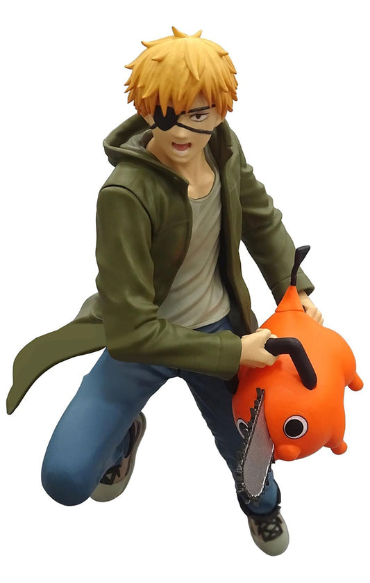 Estátua Denji and Pochita - Chainsaw Man - Vibration Stars - Banpresto - Bandai