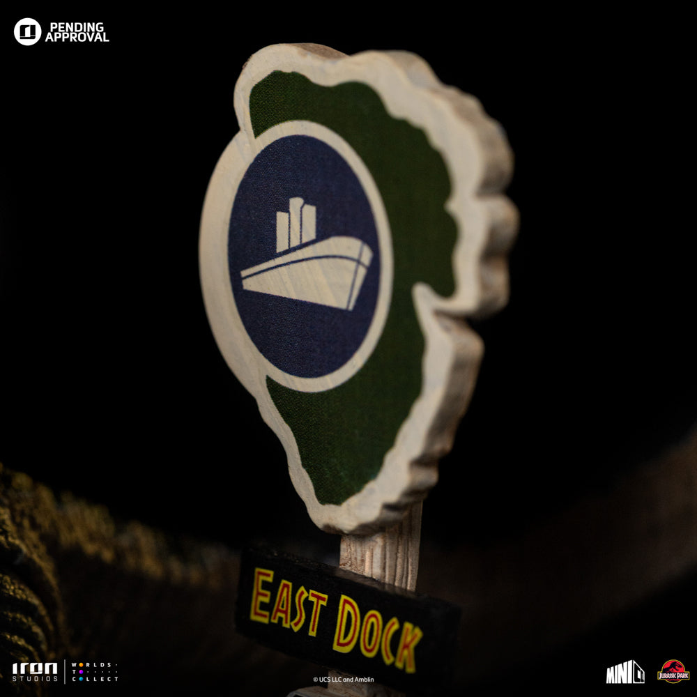 Estátua Dilofossauro - Jurassic Park - MiniCo - Iron Studios