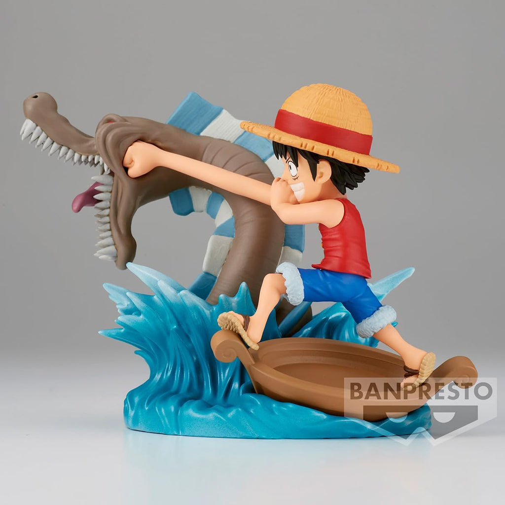 Estátua Monkey D. Luffy Vs Local Sea Monster - One Piece - WCF Log Stories - Banpresto - Bandai
