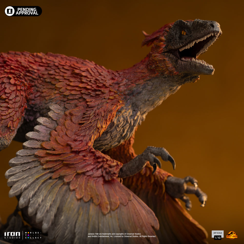 Estátua Pyroraptor - Jurassic World Dominion - Art Scale 1/10 - Iron Studios