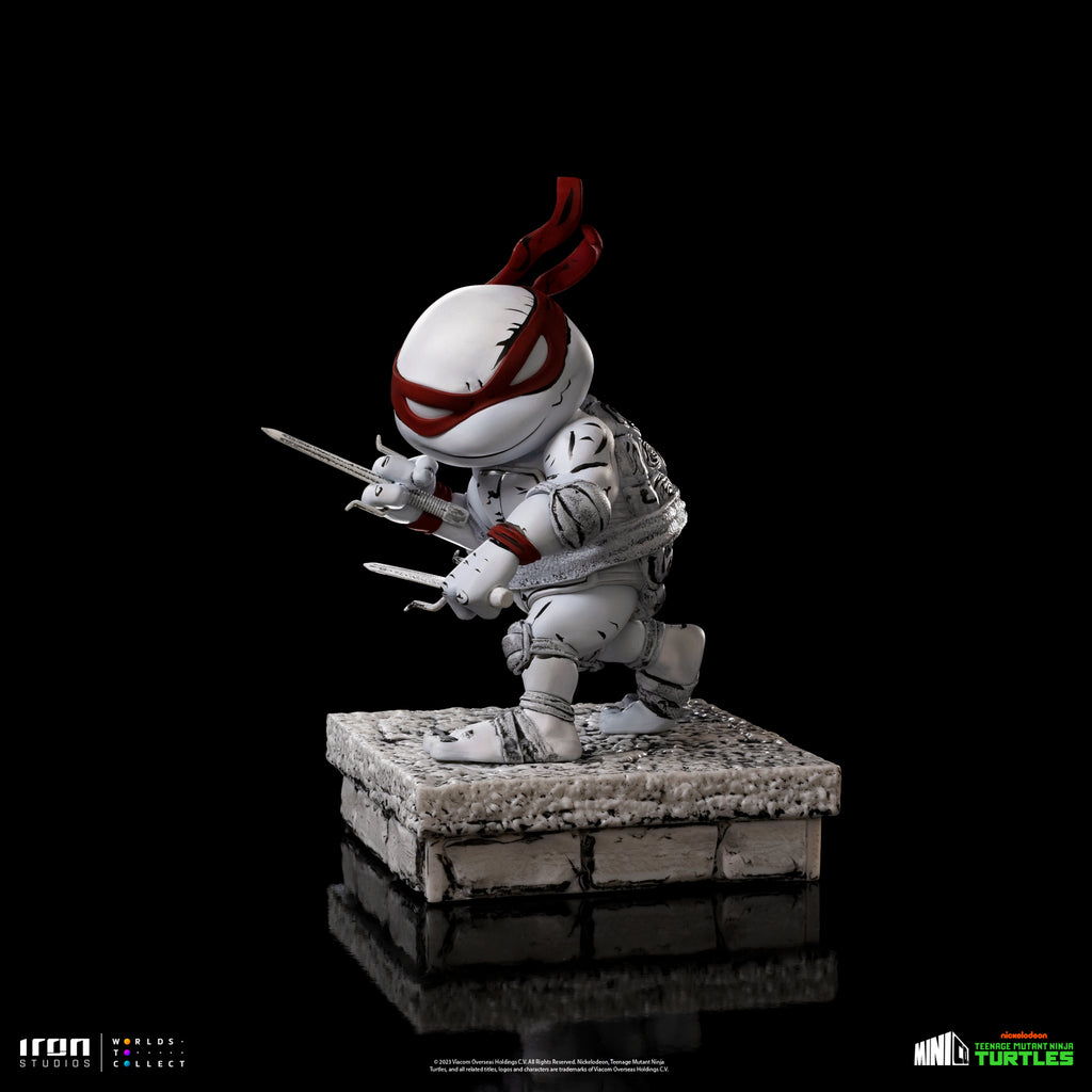 Estátua Raphael Comics Black and White - TMNT - MiniCo - Iron Studios