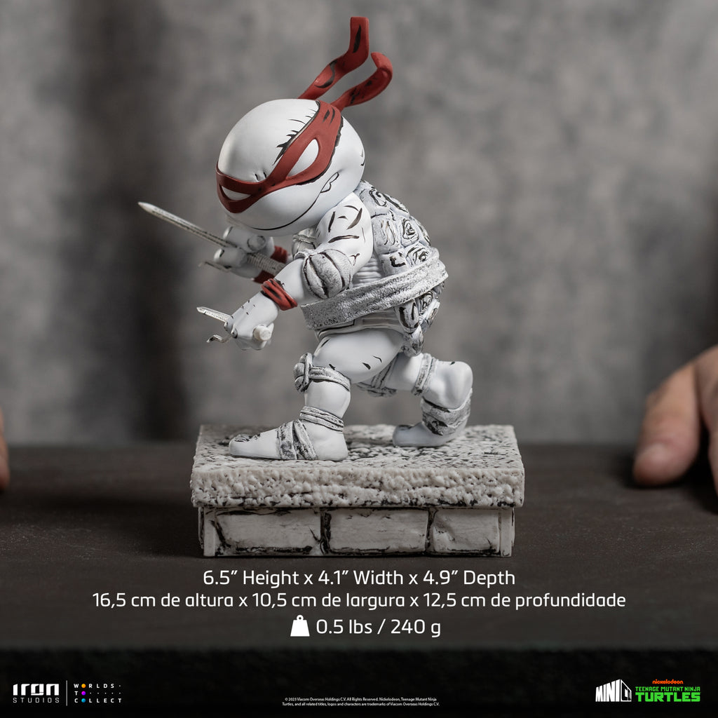 Estátua Raphael Comics Black and White - TMNT - MiniCo - Iron Studios