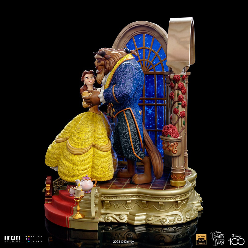Estátua A Bela e a Fera Deluxe - Disney 100th - A Bela e a Fera - Art Scale 1/10 - Iron Studios
