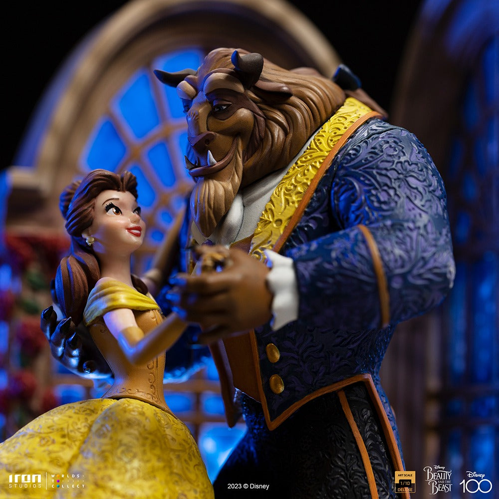 Estátua A Bela e a Fera Deluxe - Disney 100th - A Bela e a Fera - Art Scale 1/10 - Iron Studios