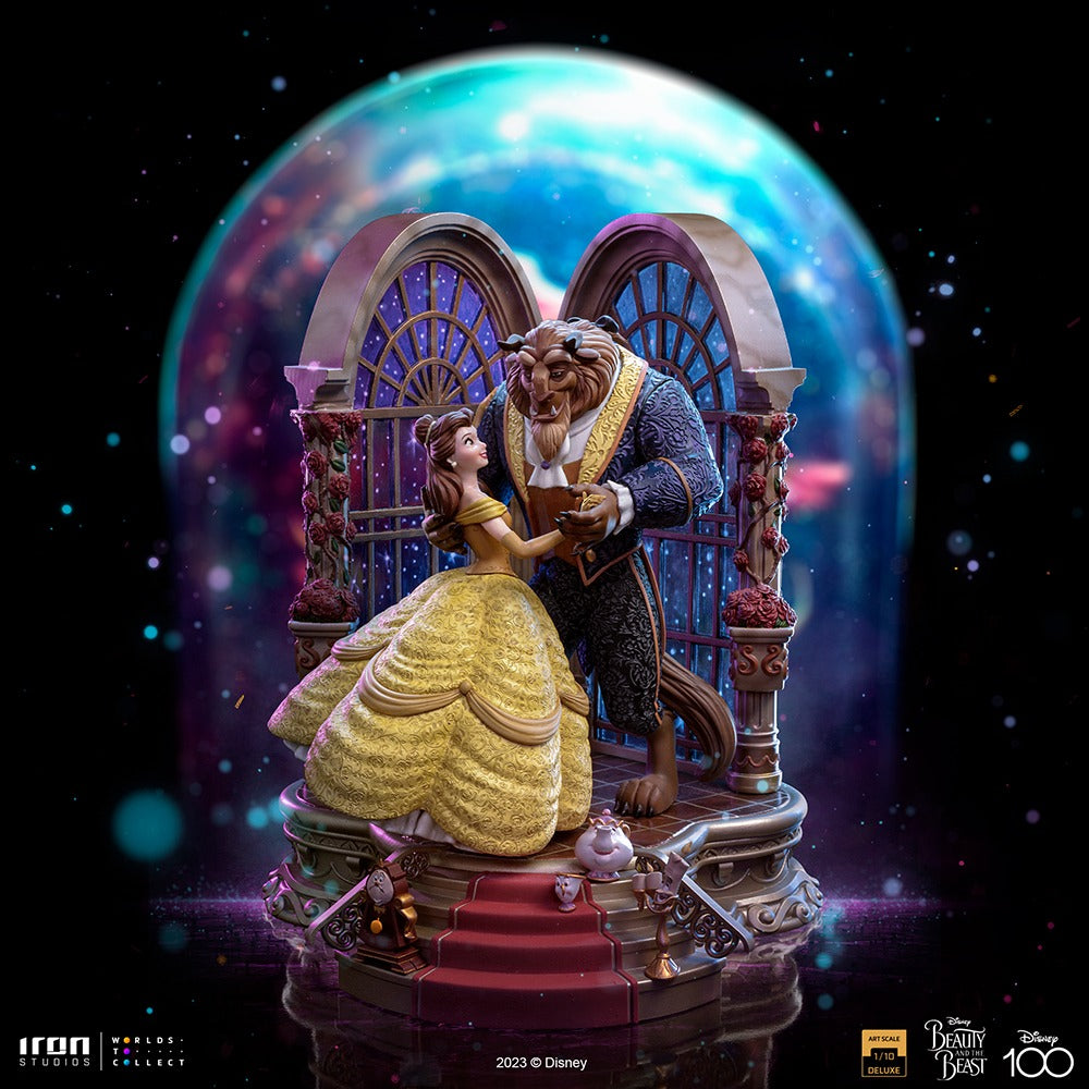 Estátua A Bela e a Fera Deluxe - Disney 100th - A Bela e a Fera - Art Scale 1/10 - Iron Studios