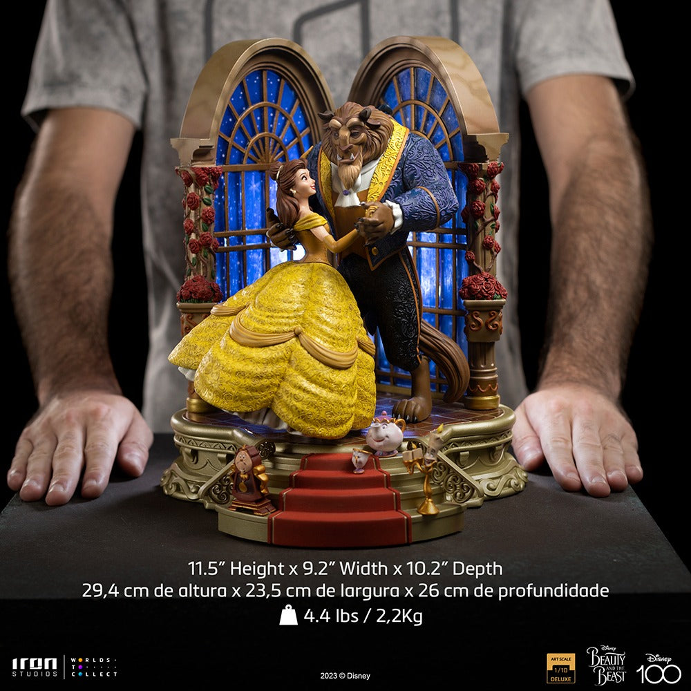 Estátua A Bela e a Fera Deluxe - Disney 100th - A Bela e a Fera - Art Scale 1/10 - Iron Studios