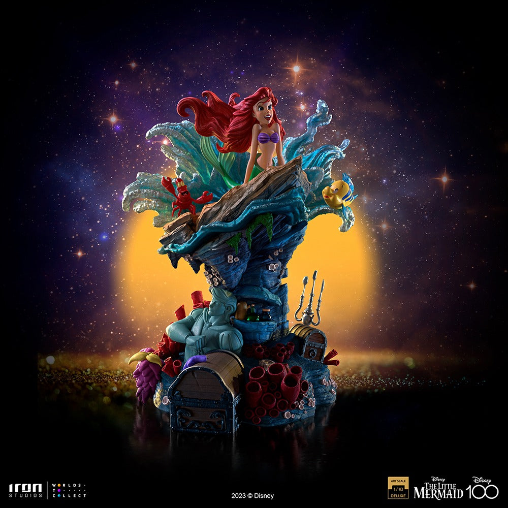 Estátua Pequena Sereia Deluxe - Disney 100Th - Pequena Sereia - Art Scale 1/10 - Iron Studios