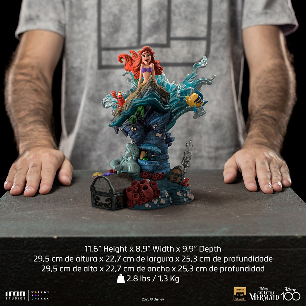 Estátua Pequena Sereia Deluxe - Disney 100Th - Pequena Sereia - Art Scale 1/10 - Iron Studios