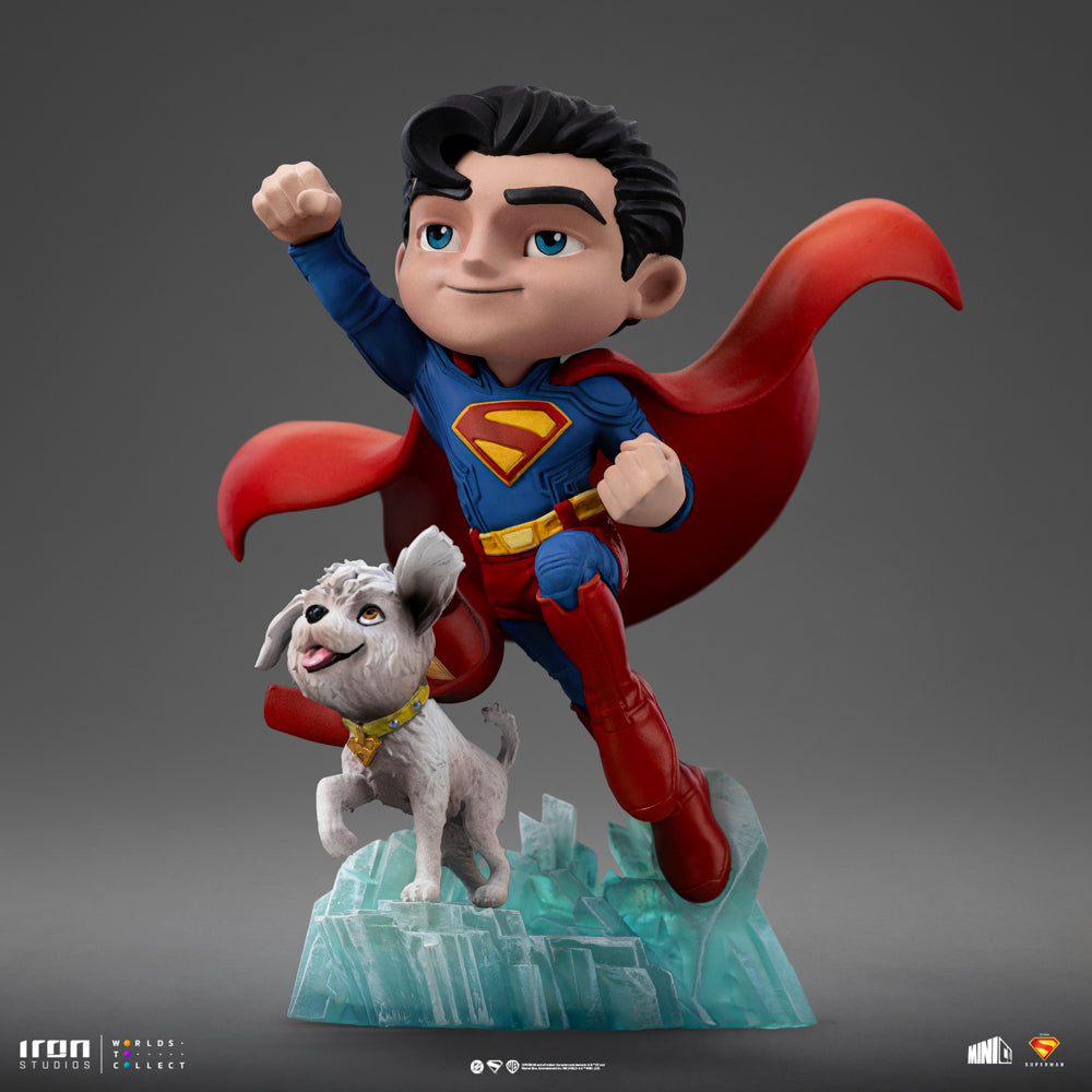 Estátua Superman e Krypto - Superman Legacy Movie - MiniCo- Iron Studios