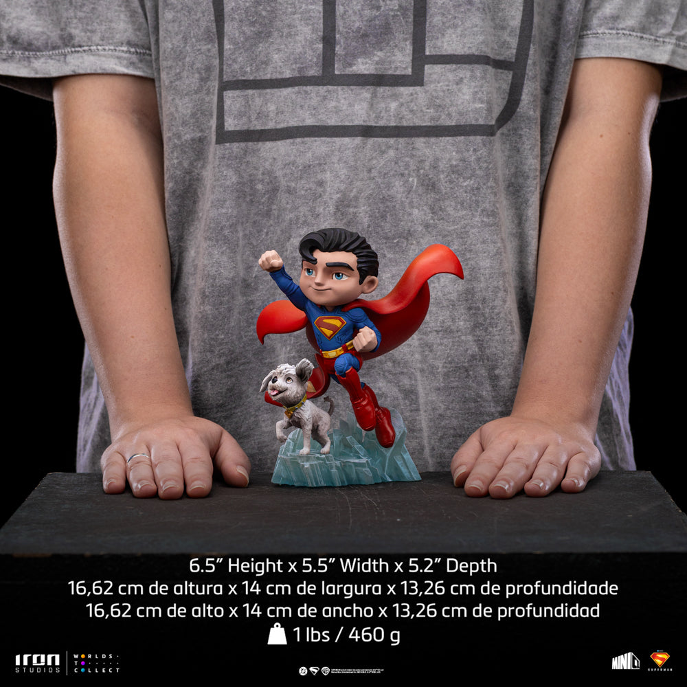Estátua Superman e Krypto - Superman Legacy Movie - MiniCo- Iron Studios
