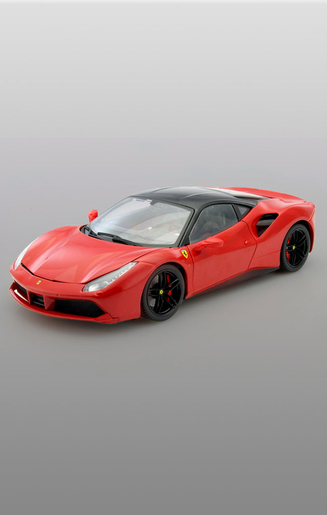 Veiculo Ferrari 488 GTB (Preta e Vermelha) 1/18 - Burago