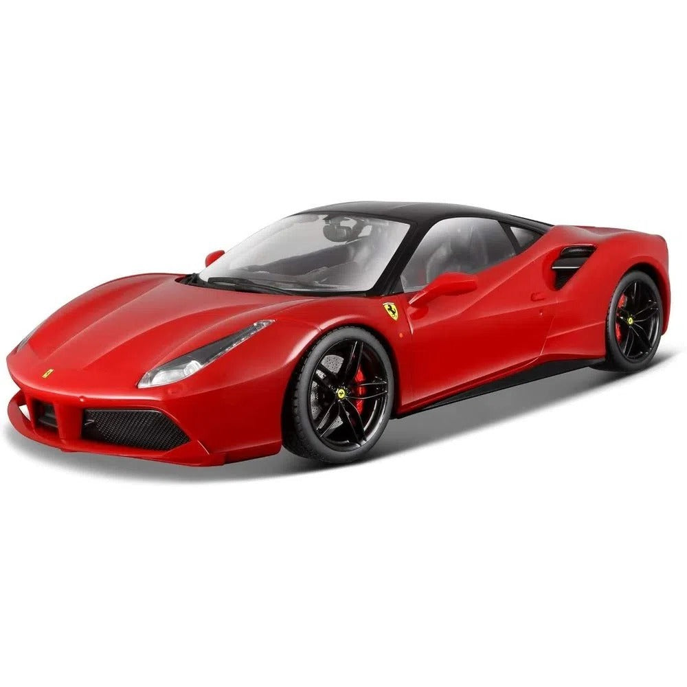 Veiculo Ferrari 488 GTB (Preta e Vermelha) 1/18 - Burago