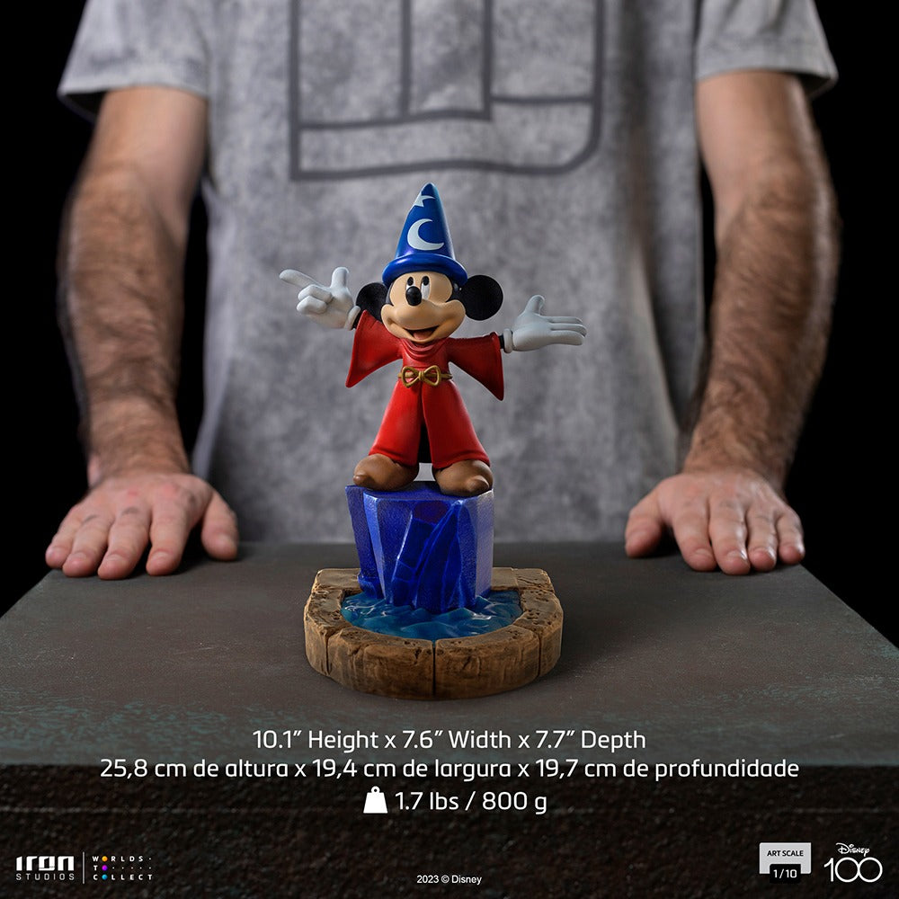 Estátua Mickey - Disney 100th - Fantasia - Art Scale 1/10  - Iron Studios