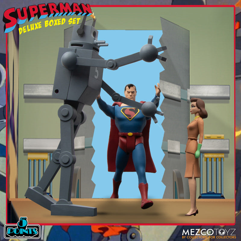 Figura Super Homem The Mechanical Monsters 1941 - DC Comics - Deluxe Boxed Set - Mezco
