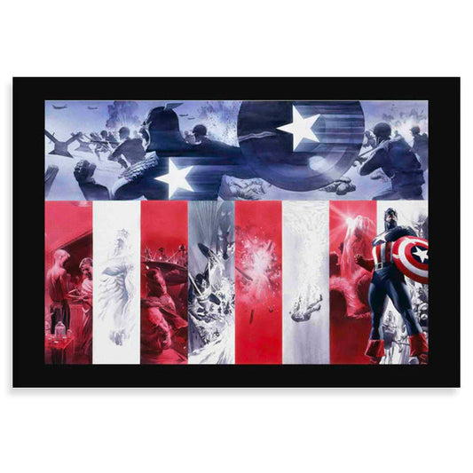 Litogragia Origins: Captain America (Sem Moldura) - Iron Fine Art