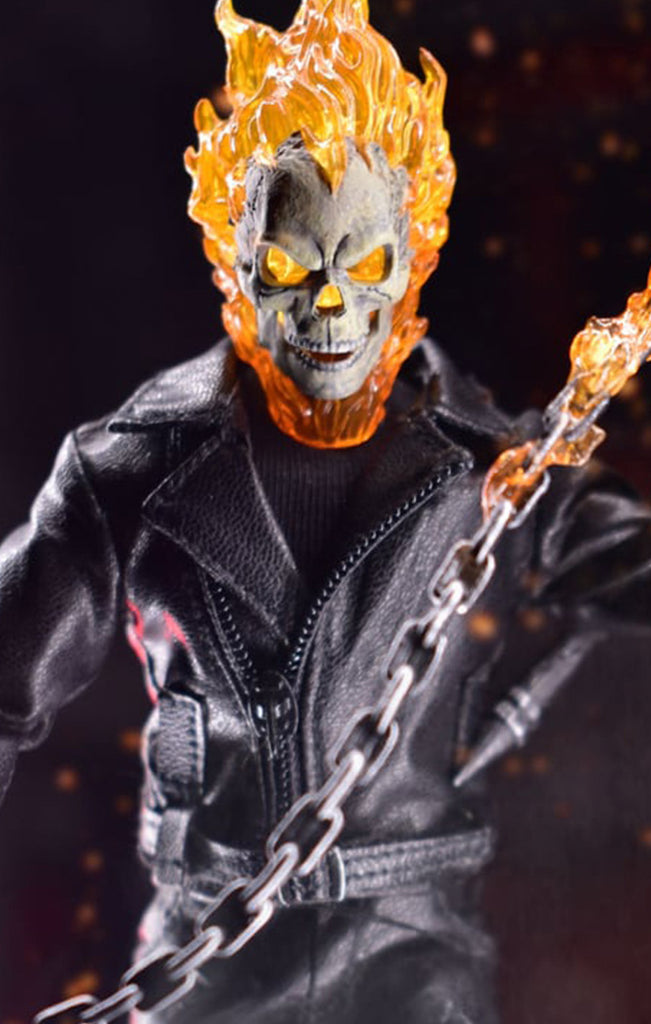 Figura Motoqueiro Fantasma e Moto Infernal Set - Marvel - 1/12 Collective - Mezco
