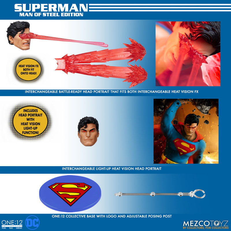 Figura Super-Homem Man of Steel Edition - DC - 1/12 Collective - Mezco