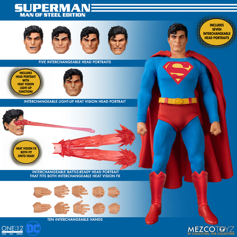 Figura Super-Homem Man of Steel Edition - DC - 1/12 Collective - Mezco