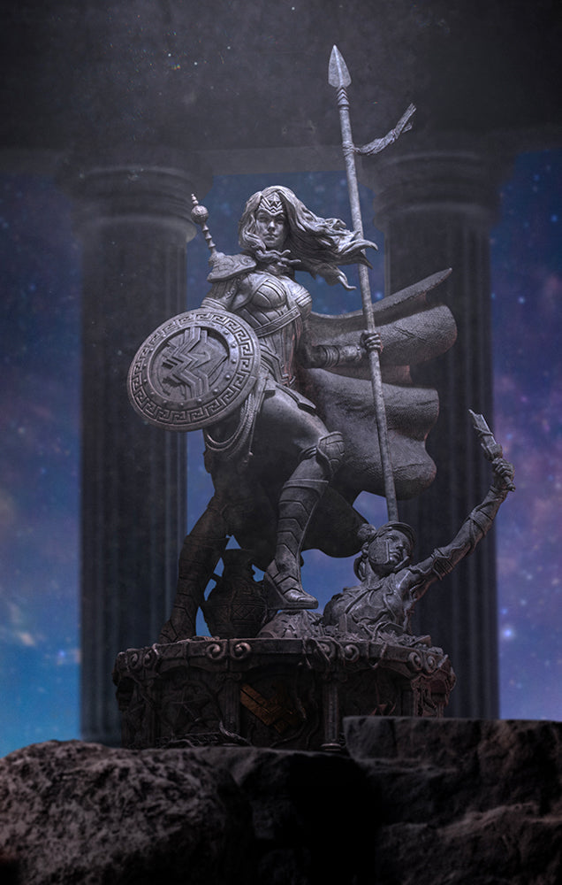 Estátua Mulher Maravilha Unleashed Marble Ver- DC Comics - Art Scale 1/10 - Iron Studios
