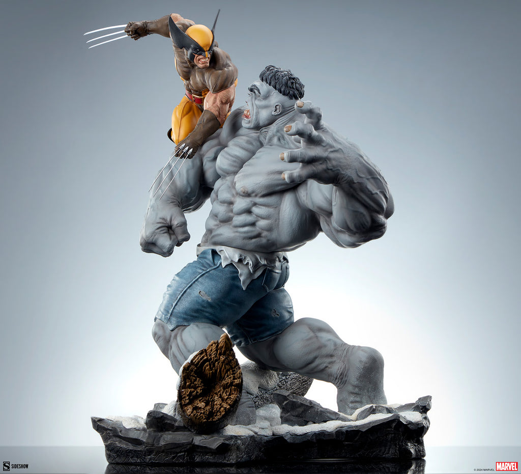 Grey Hulk vs Wolverine - Marvel Collectble - Maquette - SIdeshow