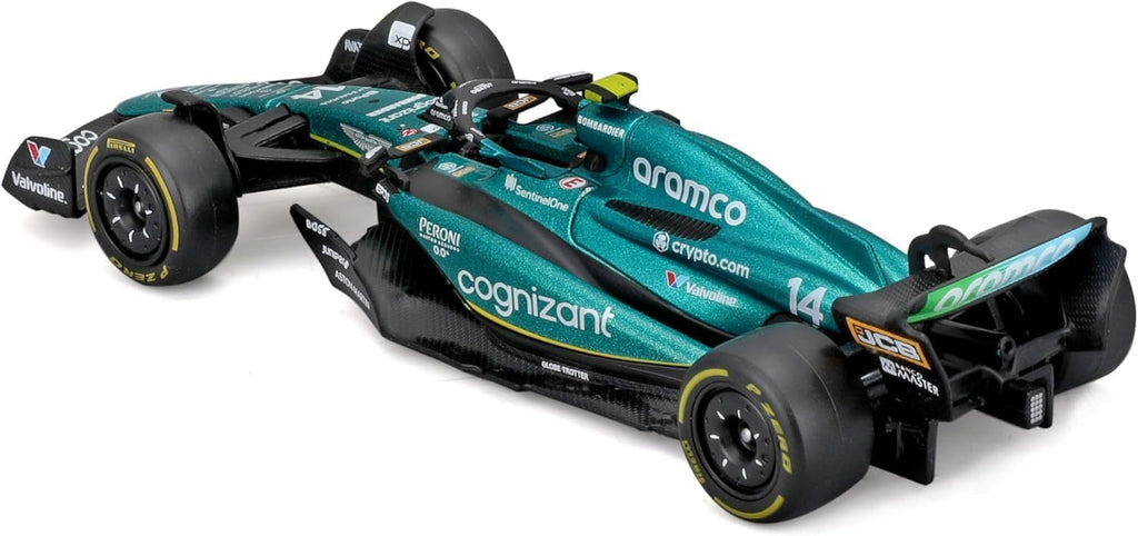 F-1 ASTON MARTIN AMR23 ALONSO 14 COM PILOTO - 1/43 - Burago