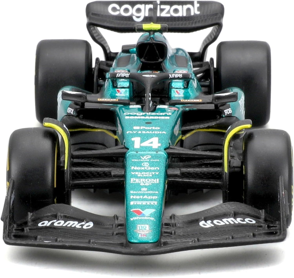 F-1 ASTON MARTIN AMR23 ALONSO 14 COM PILOTO - 1/43 - Burago