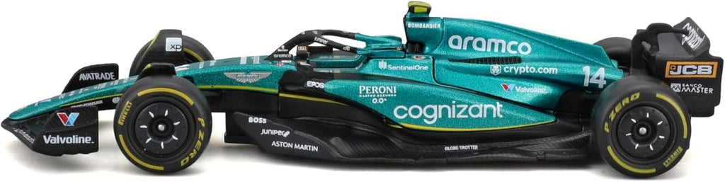 F-1 ASTON MARTIN AMR23 ALONSO 14 COM PILOTO - 1/43 - Burago