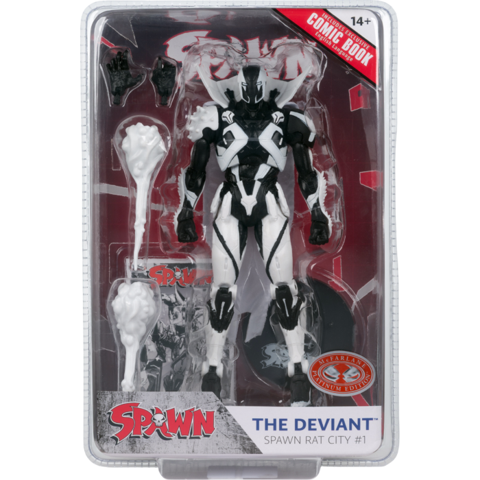 Figura The Deviant (Spawn Rat City)(Black & White)(Spawn Rat City #1 Uncolored) – Spawn – 7” Figure with Comic – McFarlane