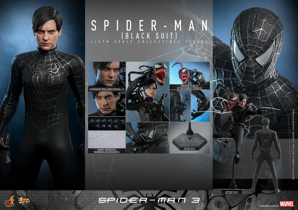 Figura Spider-Man (Black Suit) Deluxe – Spider-Man 3 – Sixth Scale – Hot Toys
