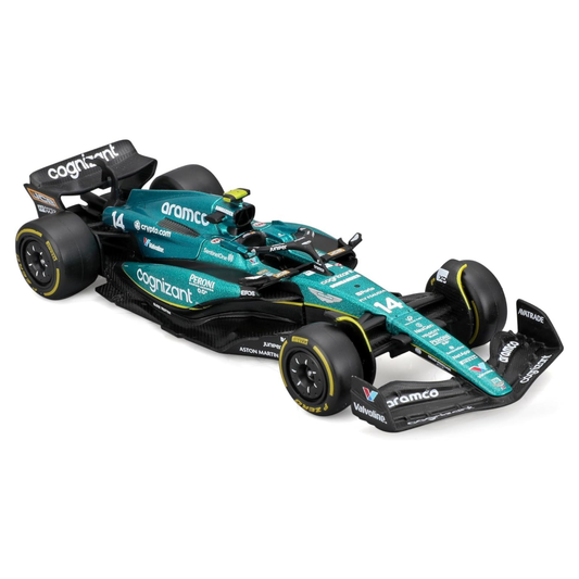 F-1 ASTON MARTIN AMR23 ALONSO 14 COM PILOTO - 1/43 - Burago